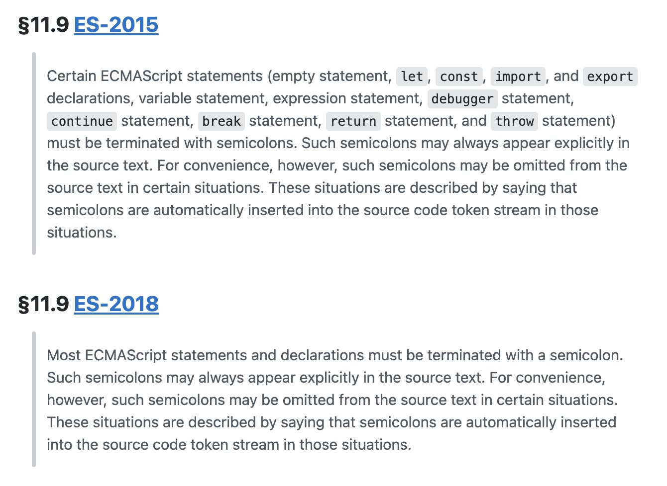 JS Spec - Semicolon code image